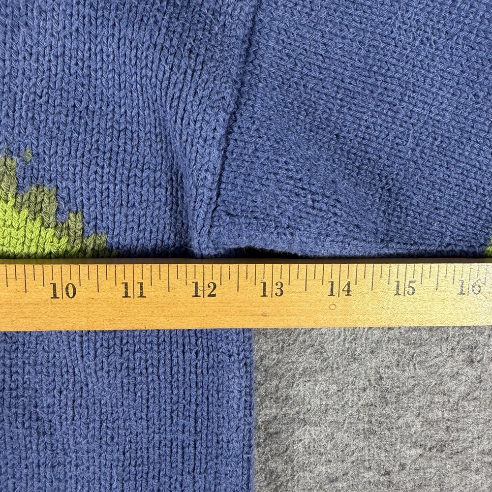 Mulberry Bush Boys Size 4T Blue Green Dinasour Roll Neck Knit Sweater Ski Cotton - Picture 3 of 6